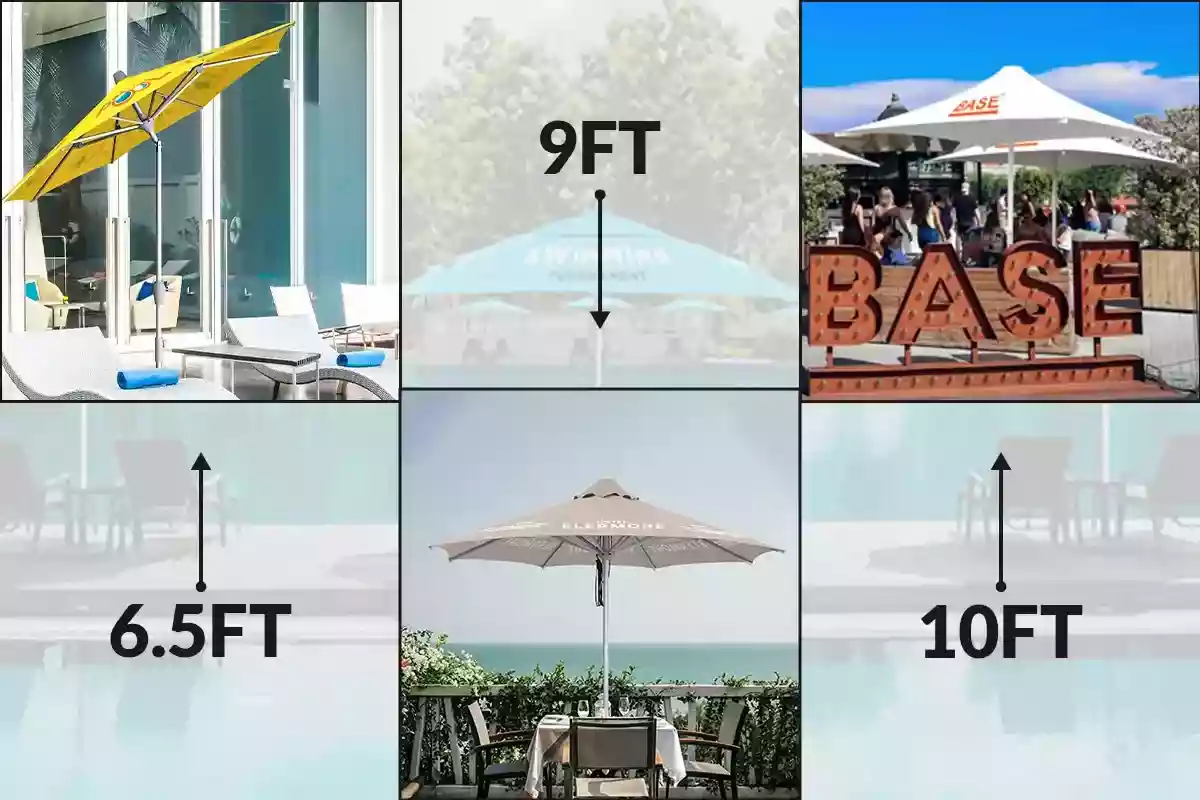 different sizes of umbrella