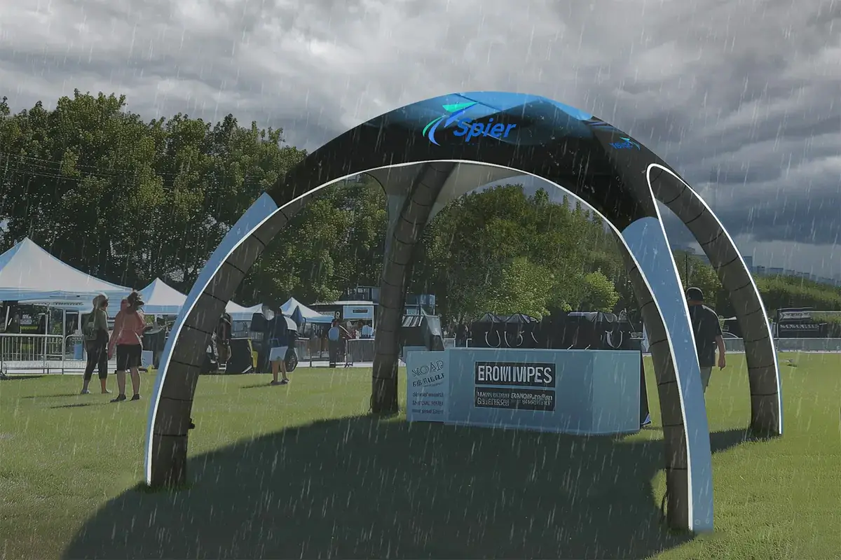 Inflatable tents are weatherproof