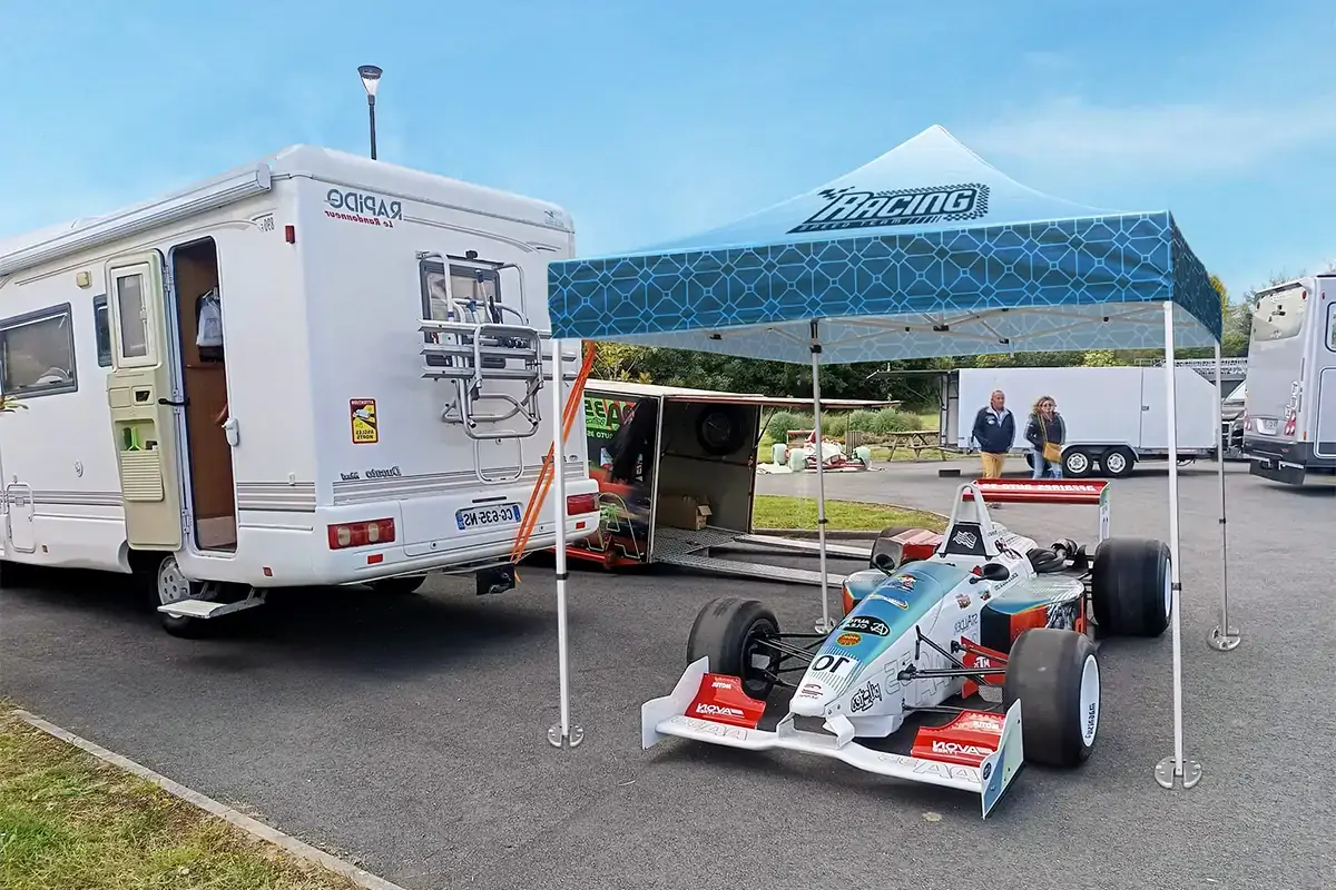 hold down a canopy with weight