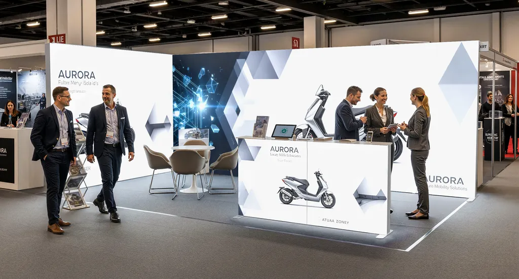 backlit trade show display booth at exhibition