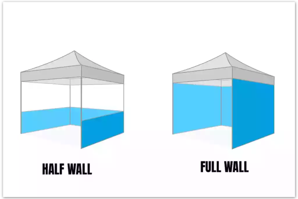 Two common sidewalls for a canopy tent