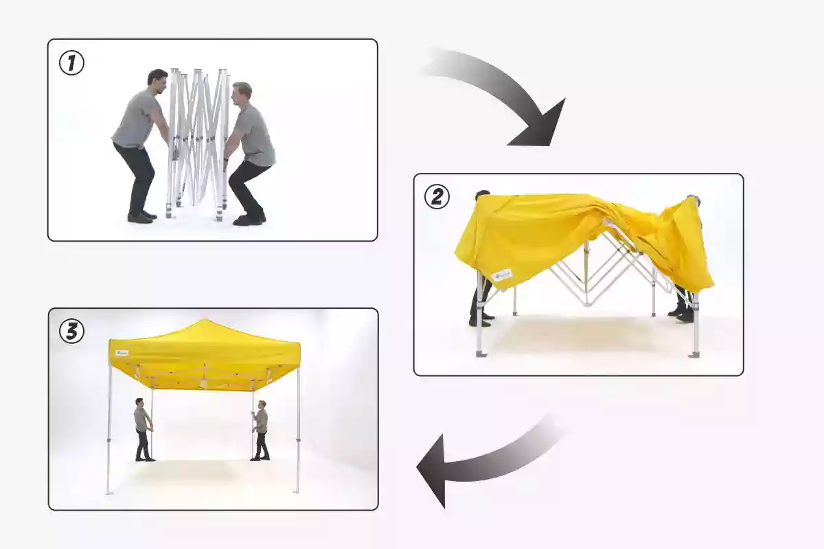 Three steps to set up a Westshade canopy tent