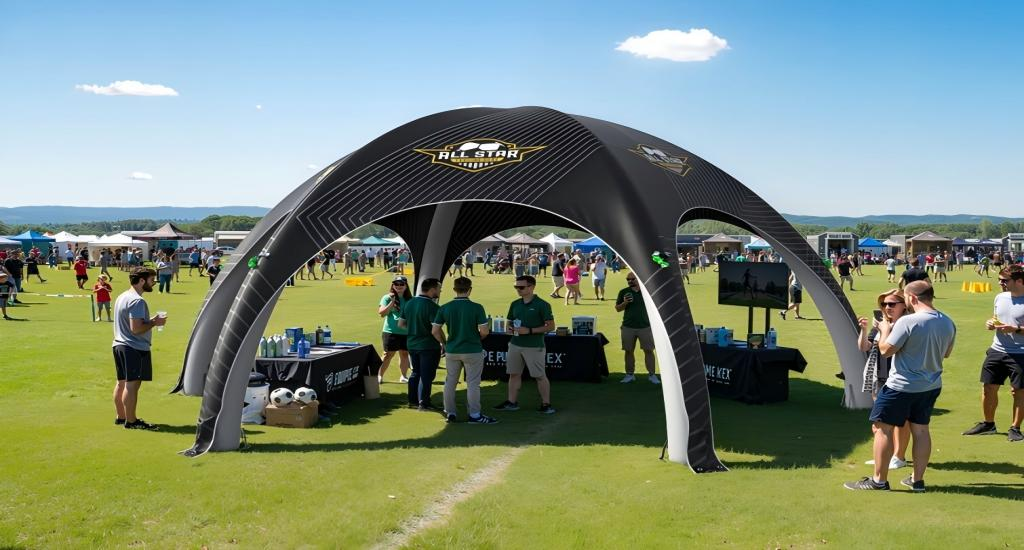 Hexagonal-inflatable-tent-outdoor-scenery