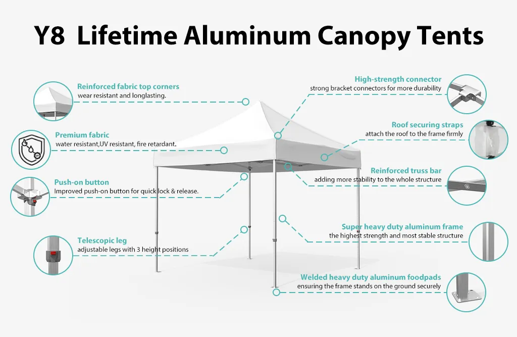Y8 lifetime aluminum canopy tents