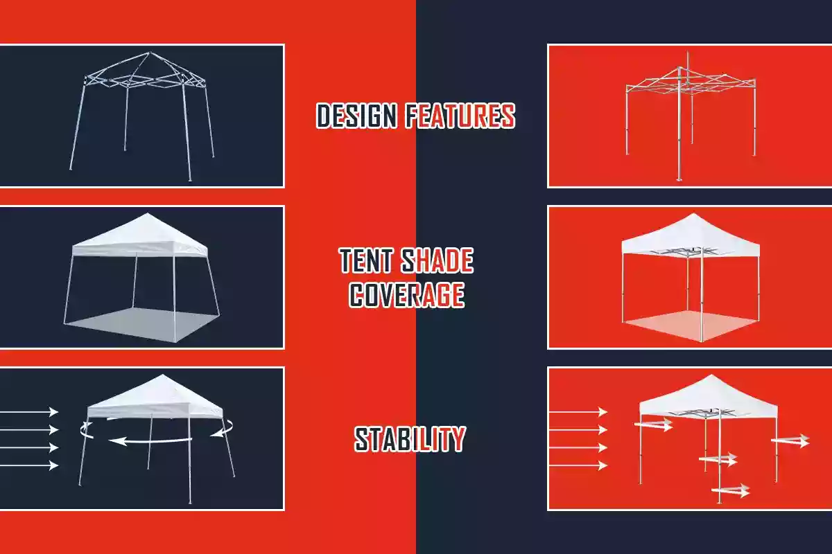 Differences between slant leg canopy and straight leg canopy tens
