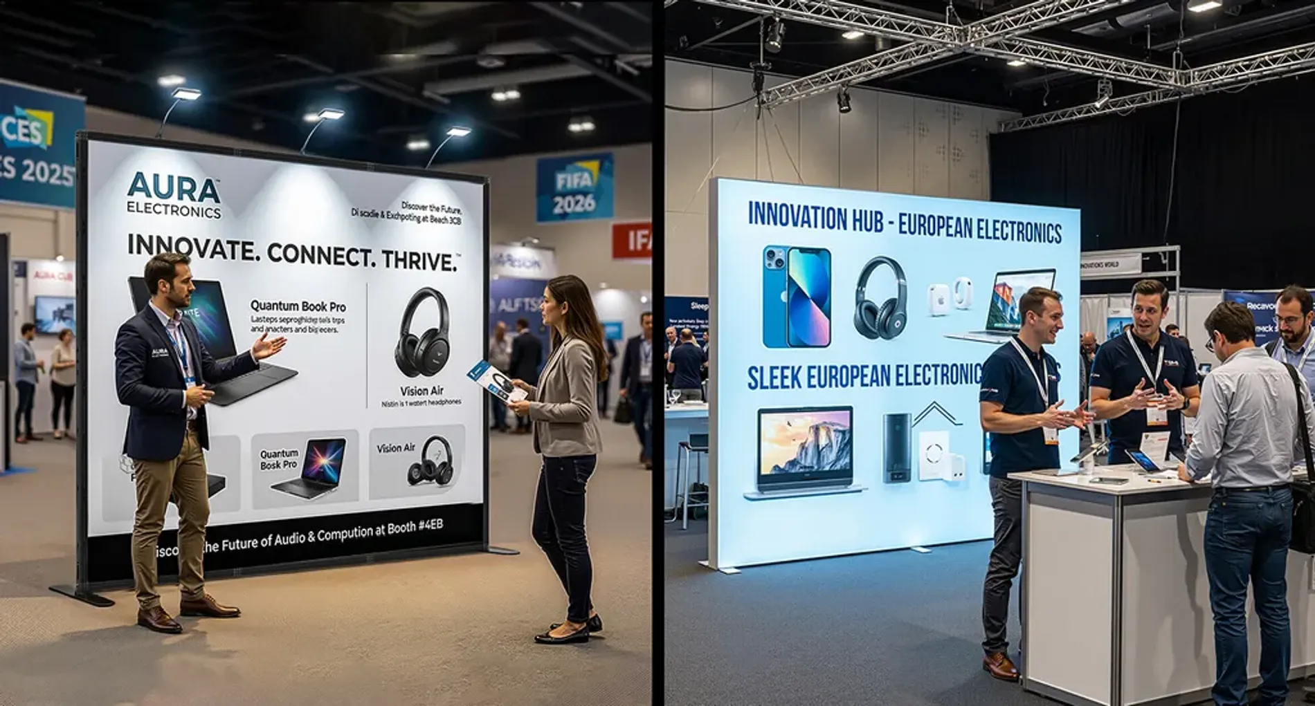 comparison between backlit display and modular display