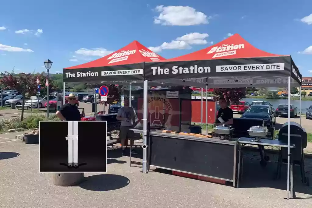 Connect adjacent canopy legs for stability