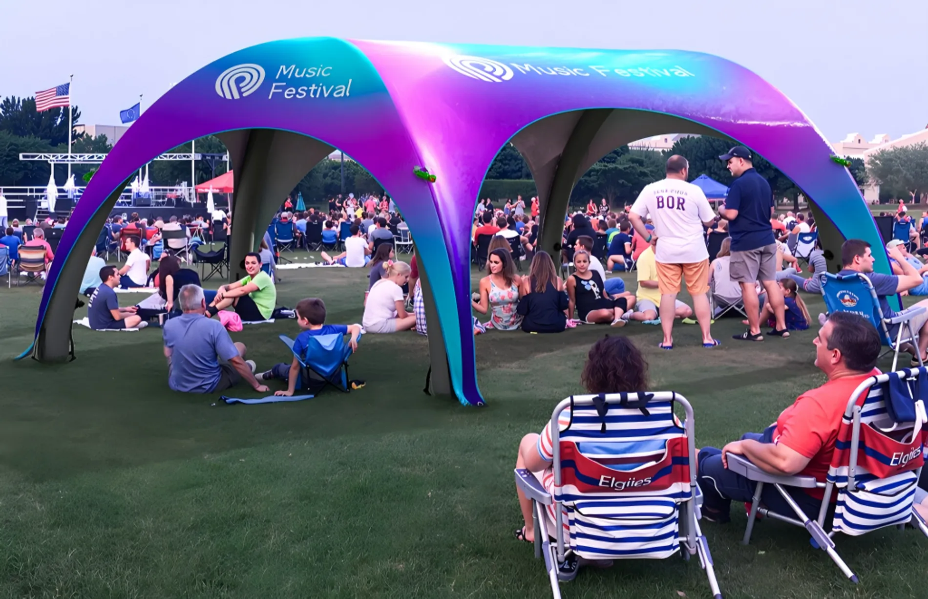 Custom Extended Inflatable Tent for Events: Sidewall Design Guide