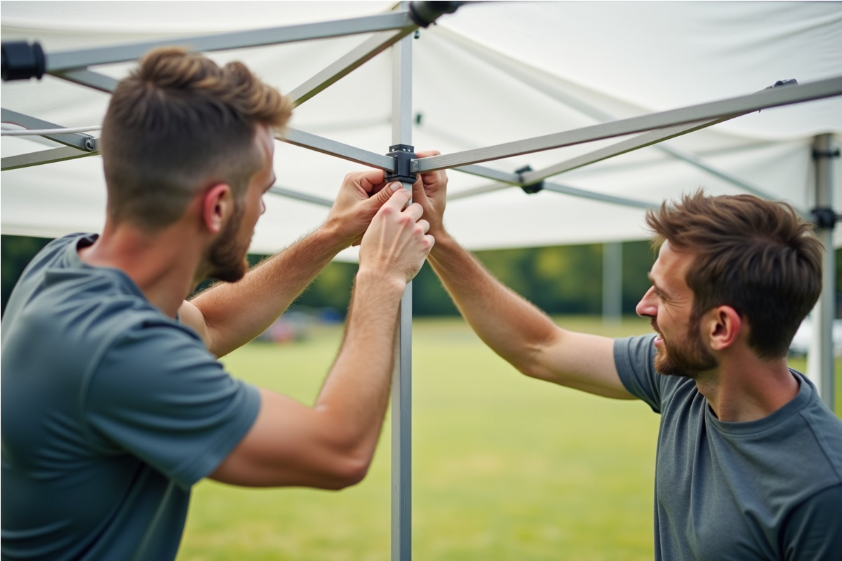 Check the tent frame joints