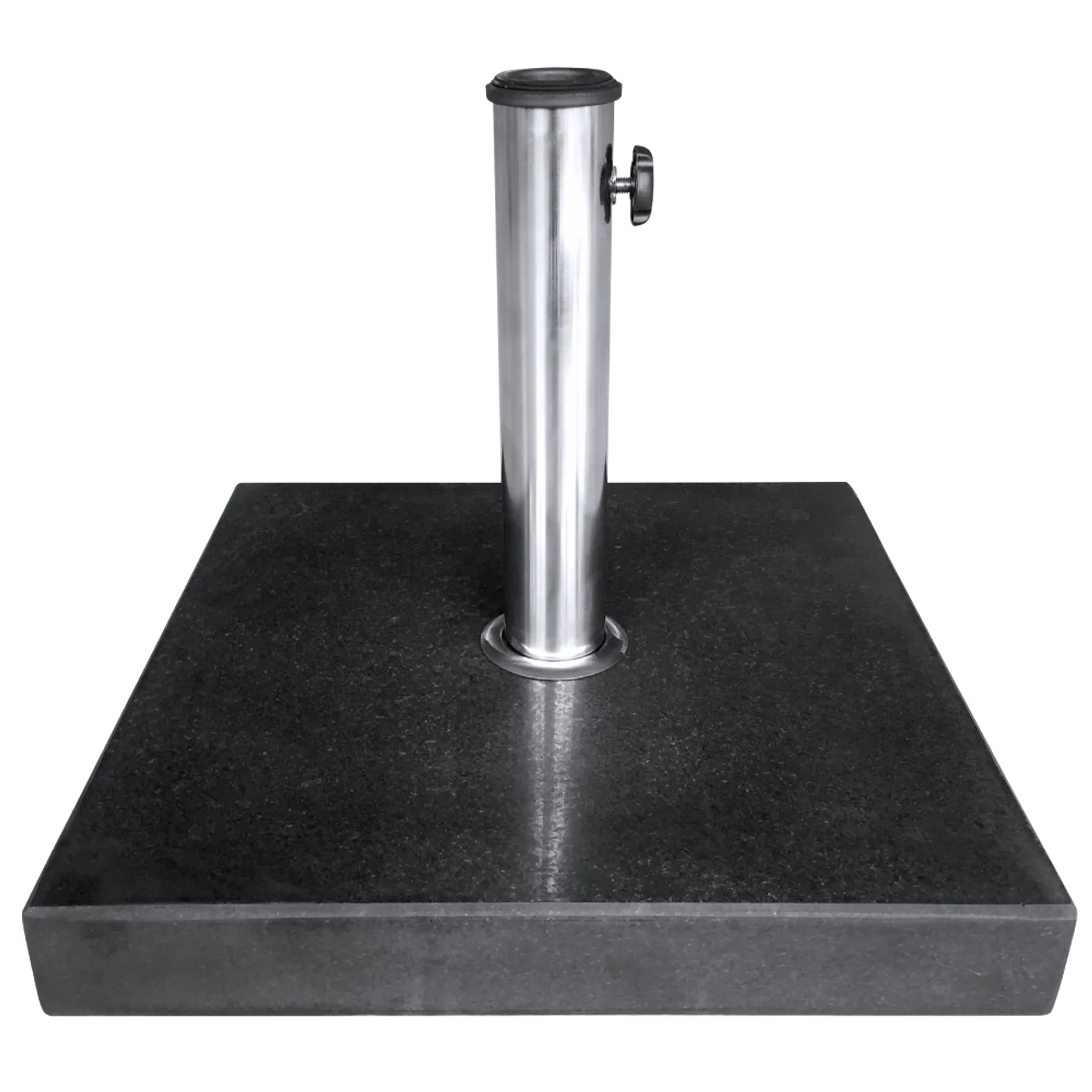 Black Granite, Stainless Steel Square Polished Granite Base