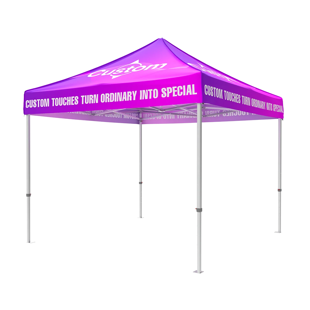 10x10 custom canopy tent with purple roof and super heavy duty aluminum frame