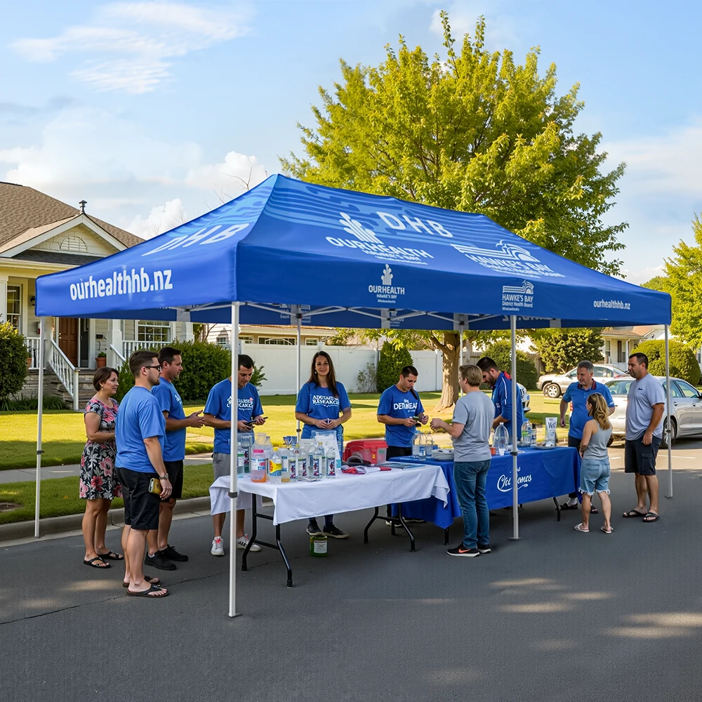Large 10x20 canopy tent for public health outreach at outdoor locations