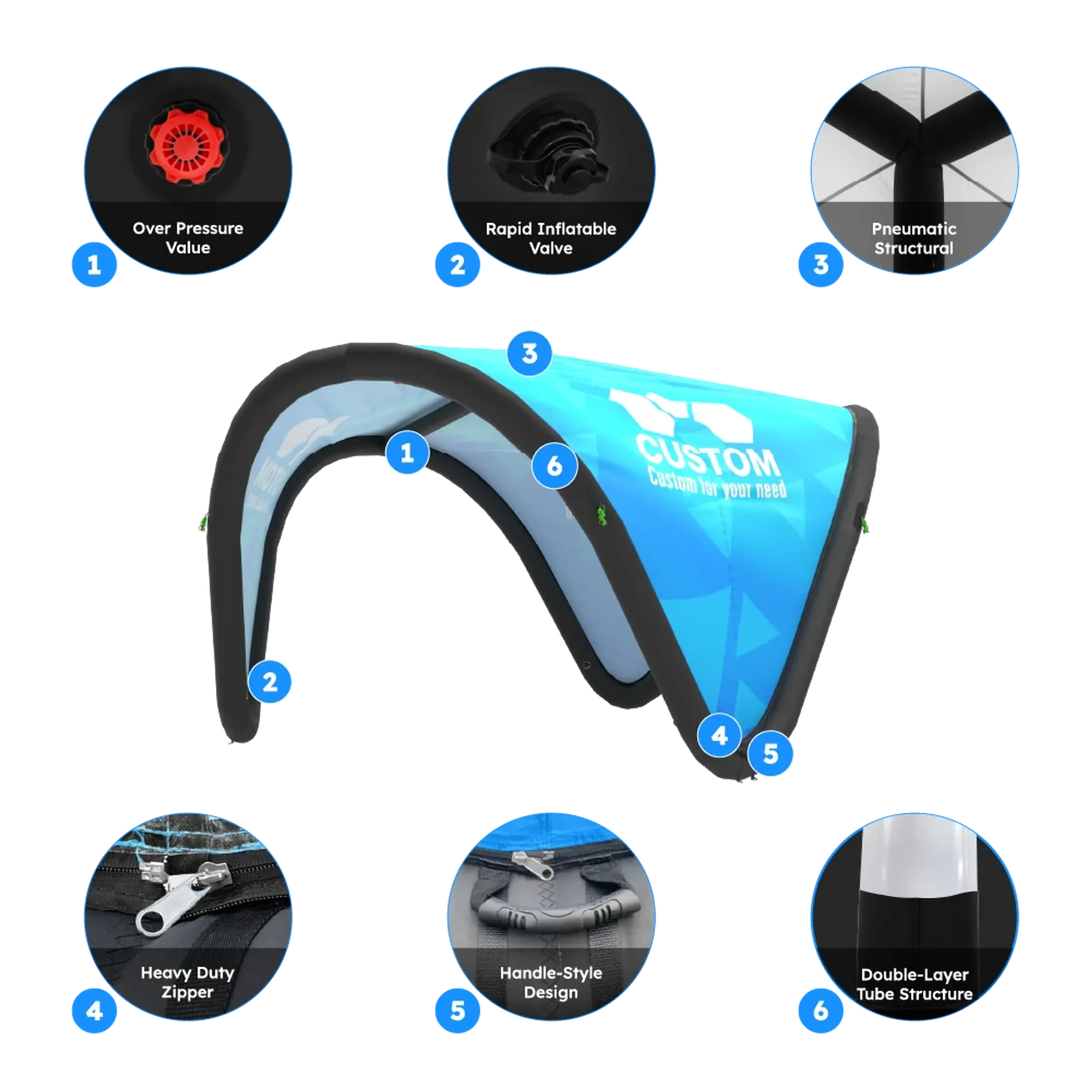 Custom Printed Inflatable Triangle Tent Details