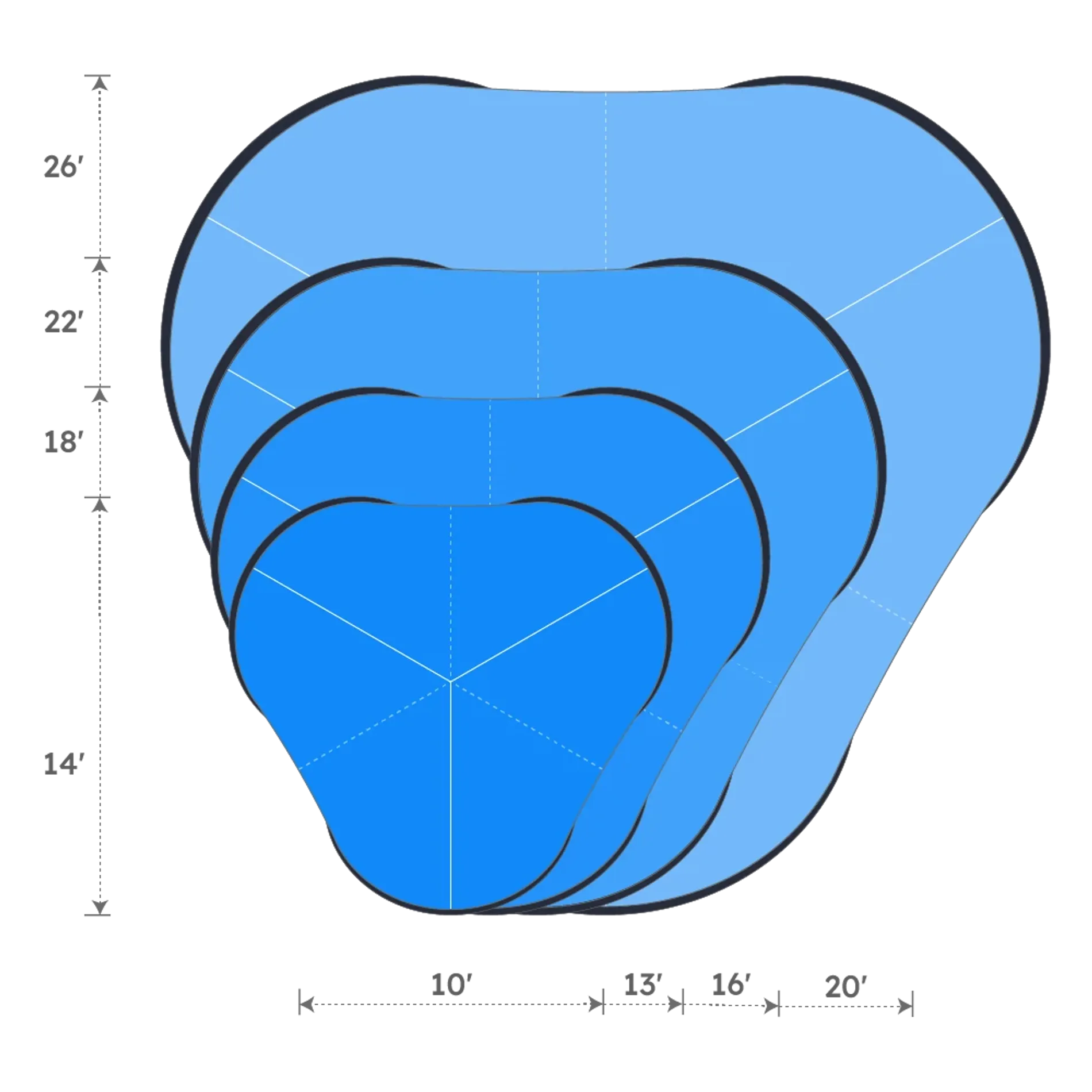 Custom Printed Inflatable Triangle Tent Size Top View