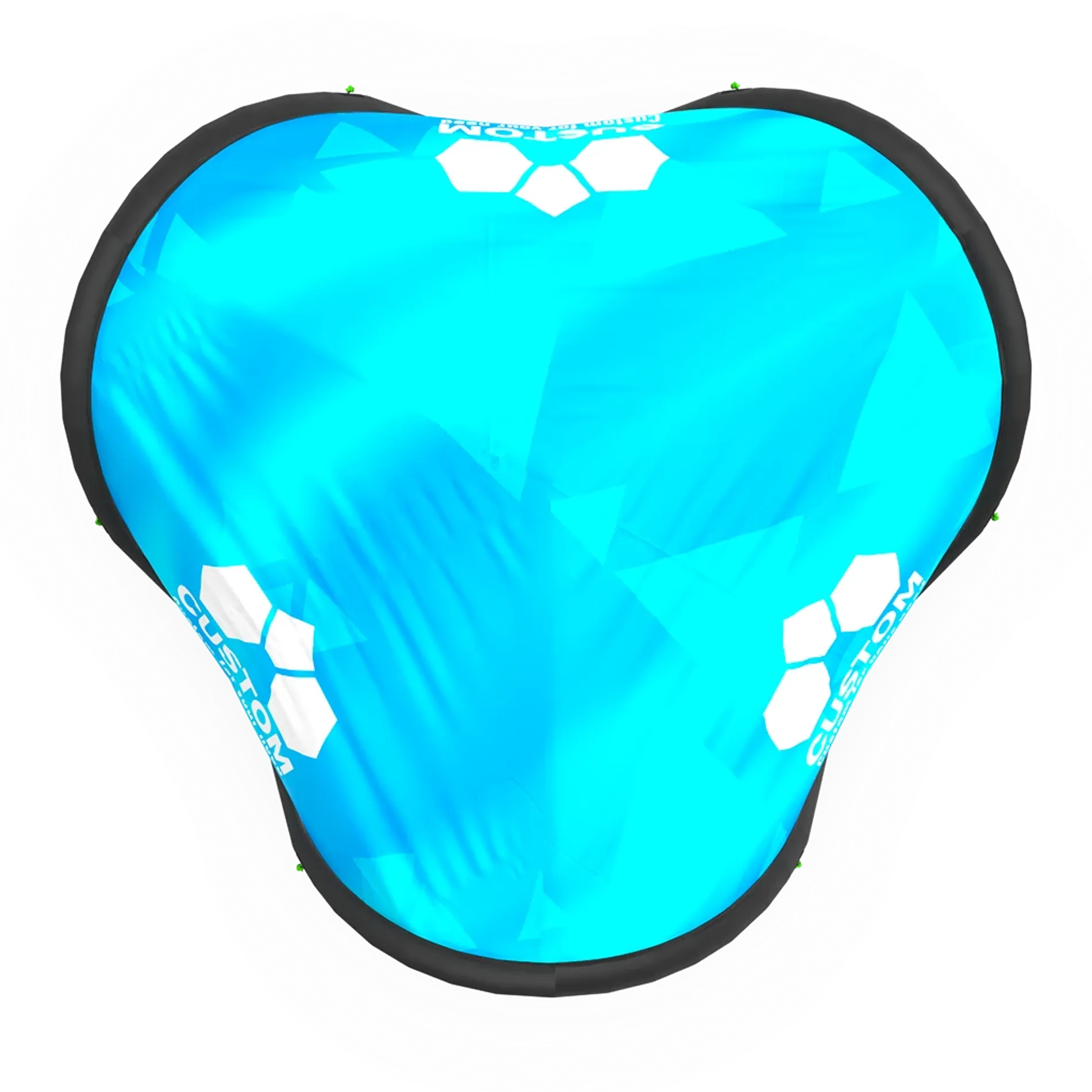 10x10 Custom Printed Inflatable Triangle Tent with Black Frame Top View