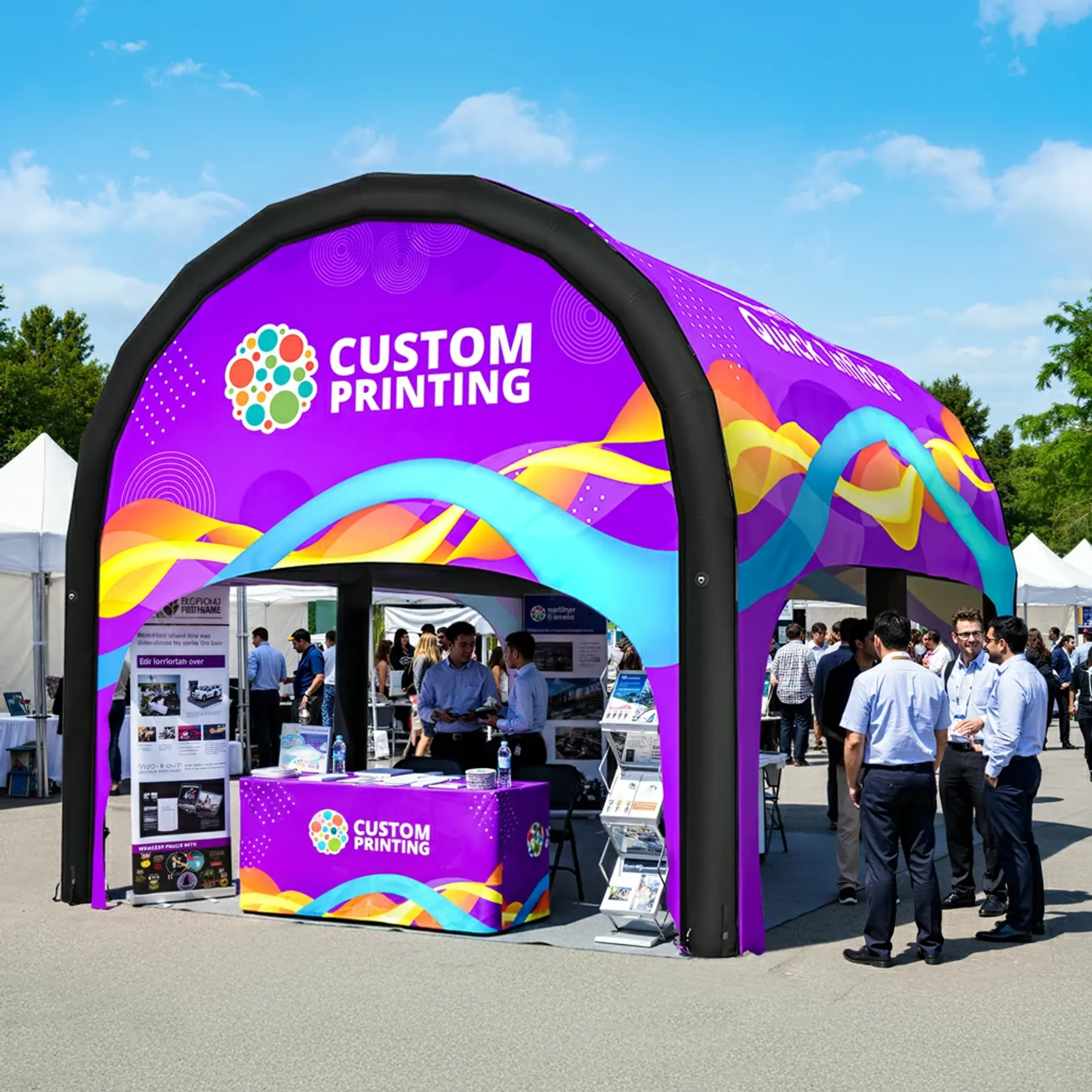 13x20 Custom Printed Inflatable Tunnel Tent Scenarios