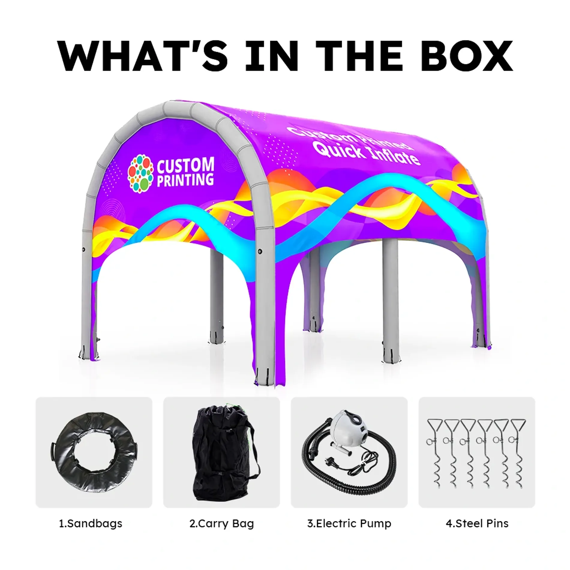 13x20 Custom Printed Inflatable Tunnel Tent Accessories