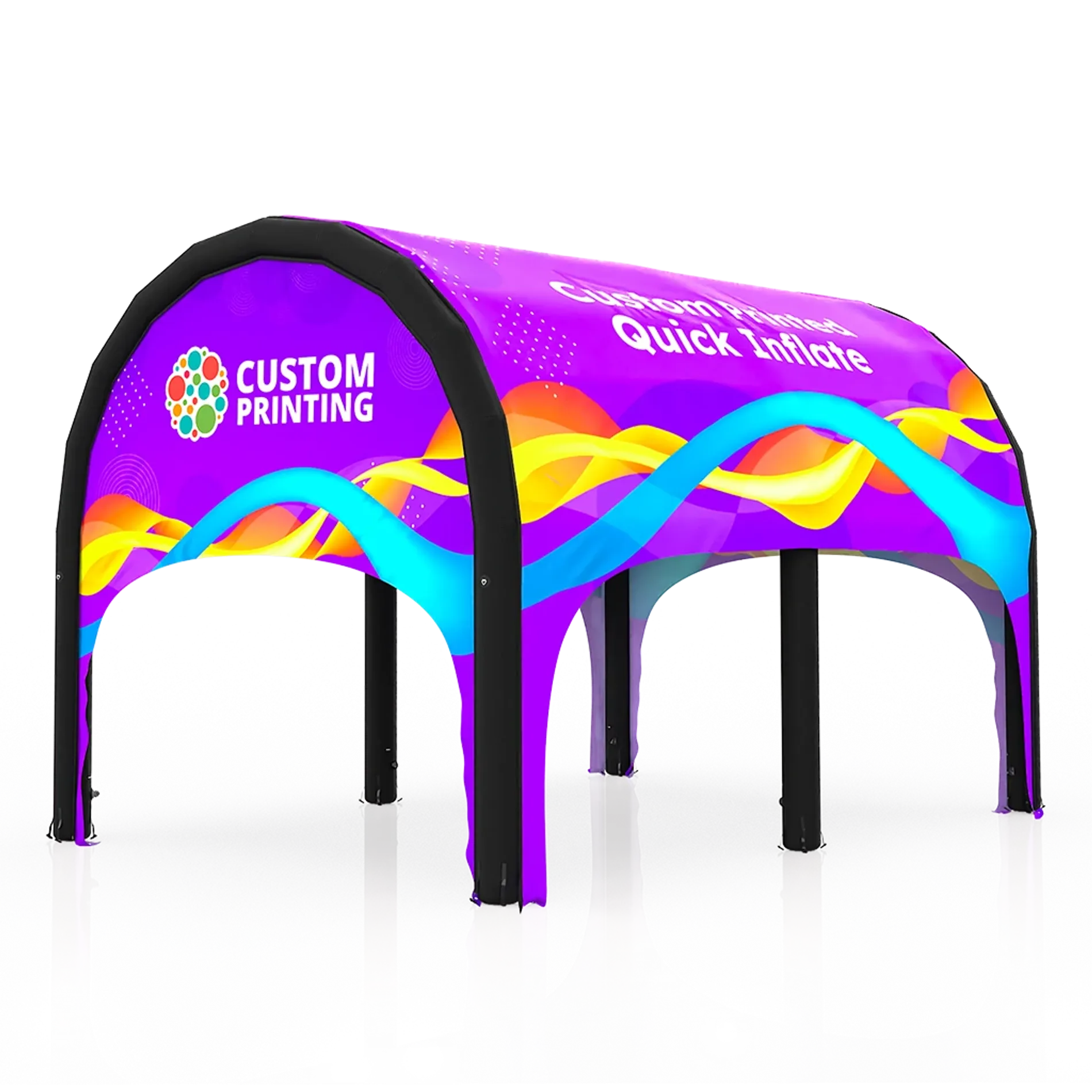 13x20 Custom Printed Inflatable Tunnel Tent with Black Frame