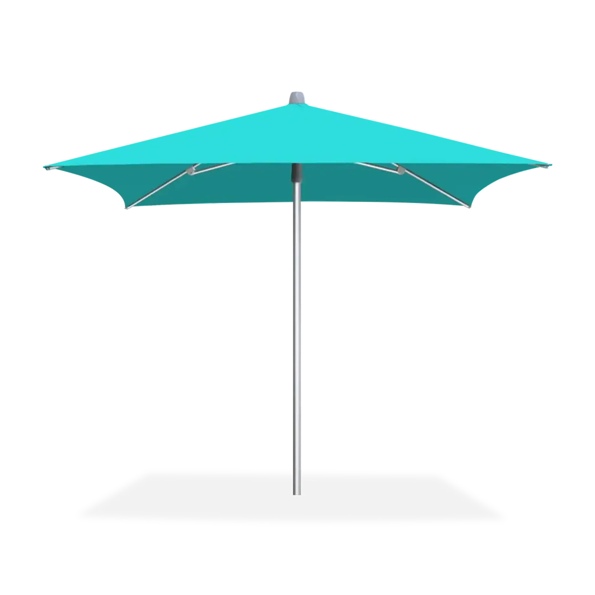 6.5-ft patio umbrella with a wide canopy and metal pole, standing upright on a flat surface with a soft shadow underneath.