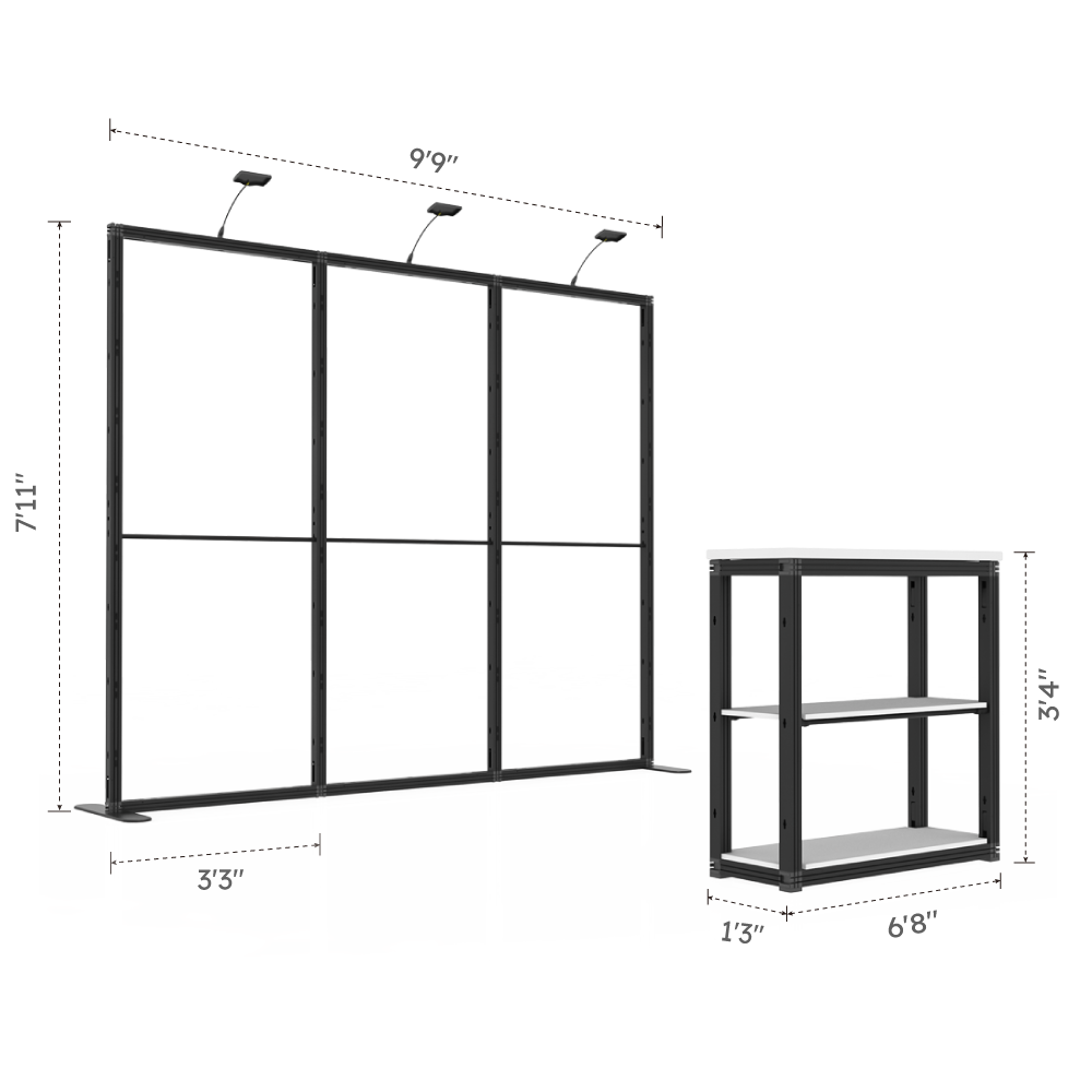 10x10 Basic trade show booth size view
