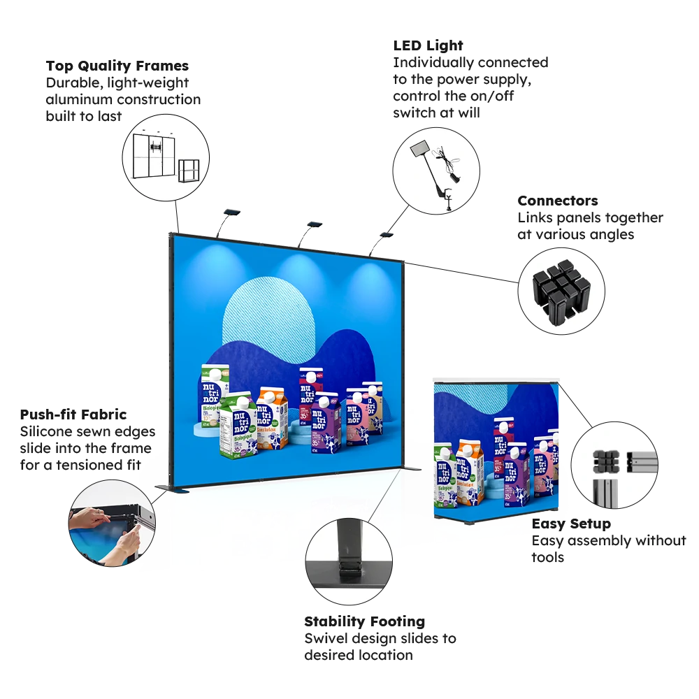 10x10 Basic trade show booth detail view