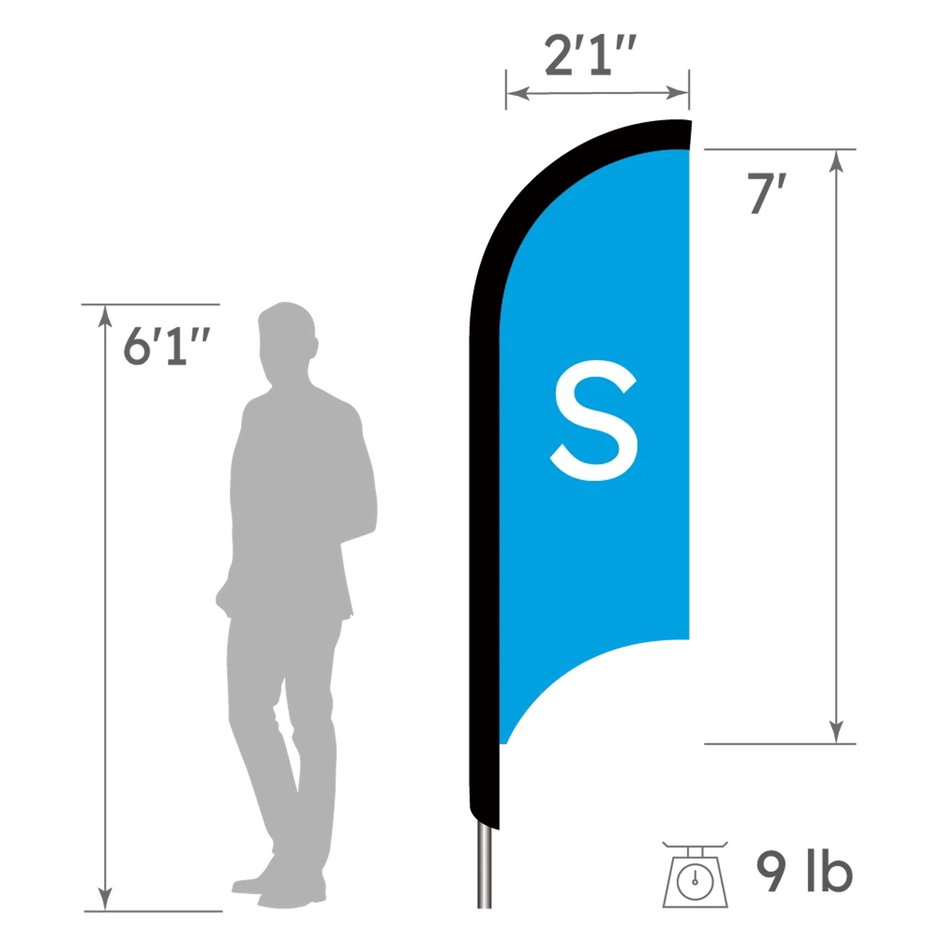 S-size Concave Flag Height comparison