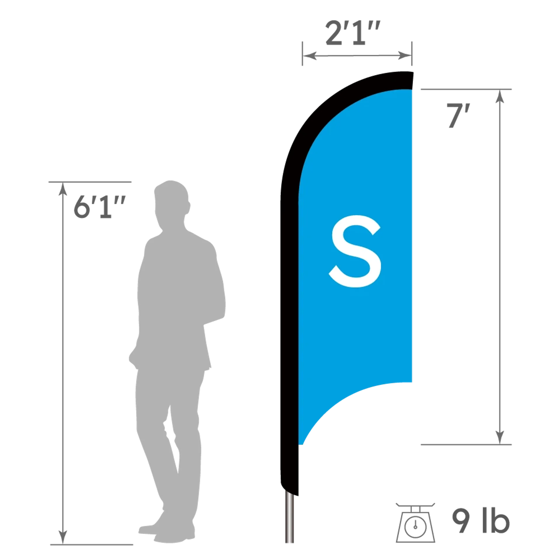 S-size Concave Flag Height comparison