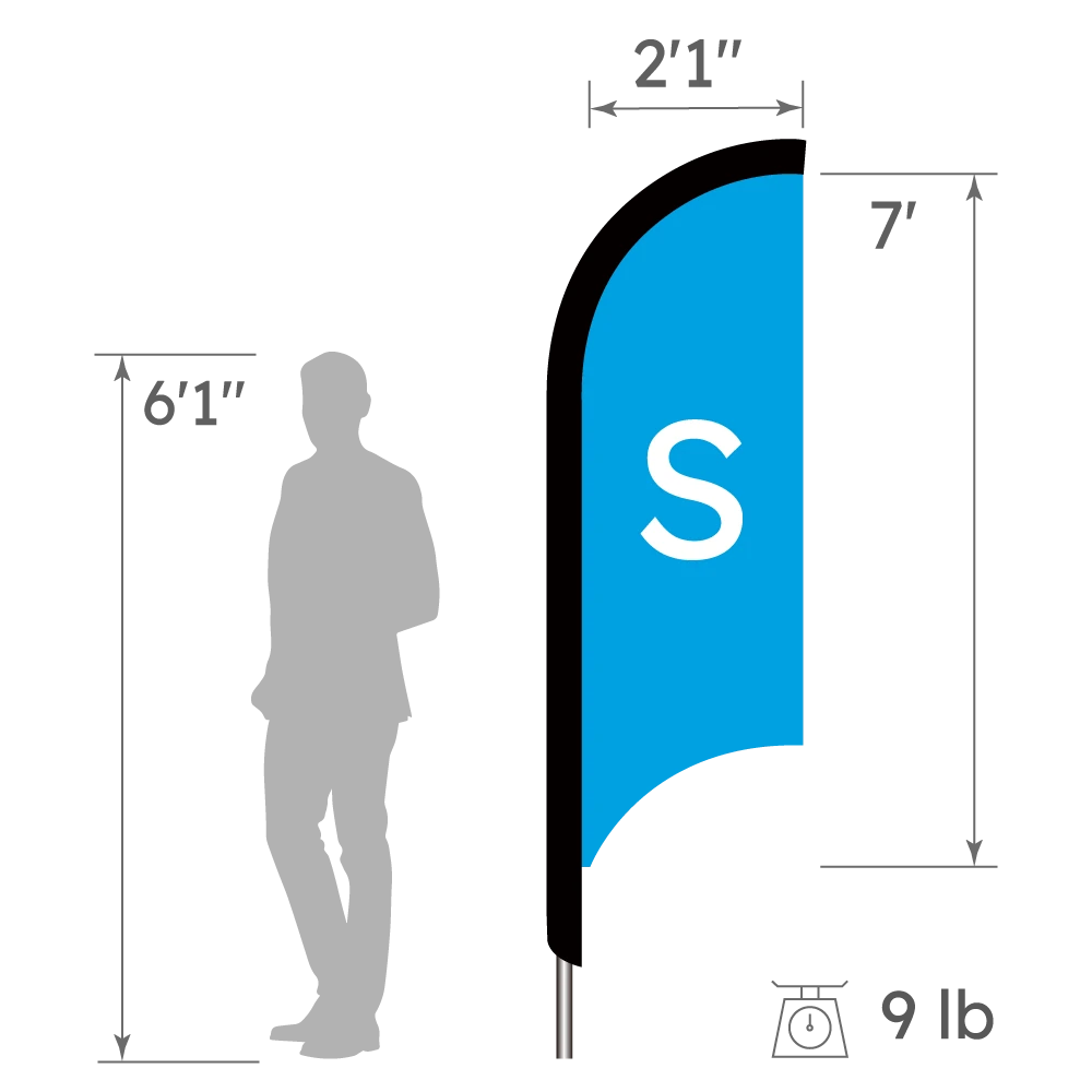 S-size Concave Flag Height comparison