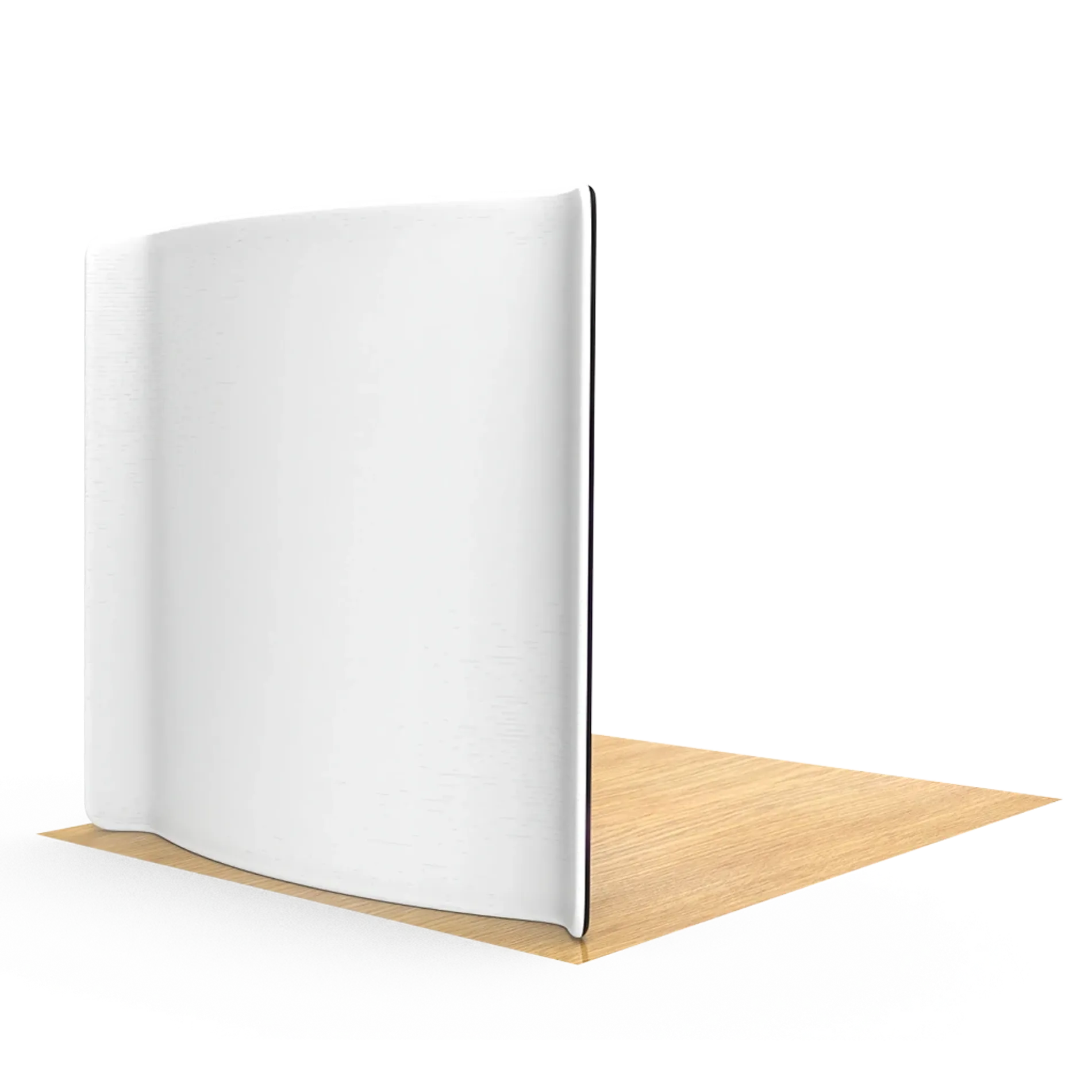 8FT Curved Tension Fabric Display White Backside View