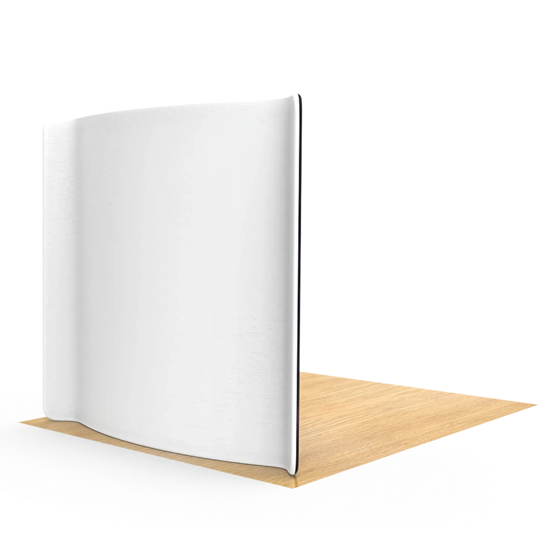 8FT Curved Tension Fabric Display White Backside View