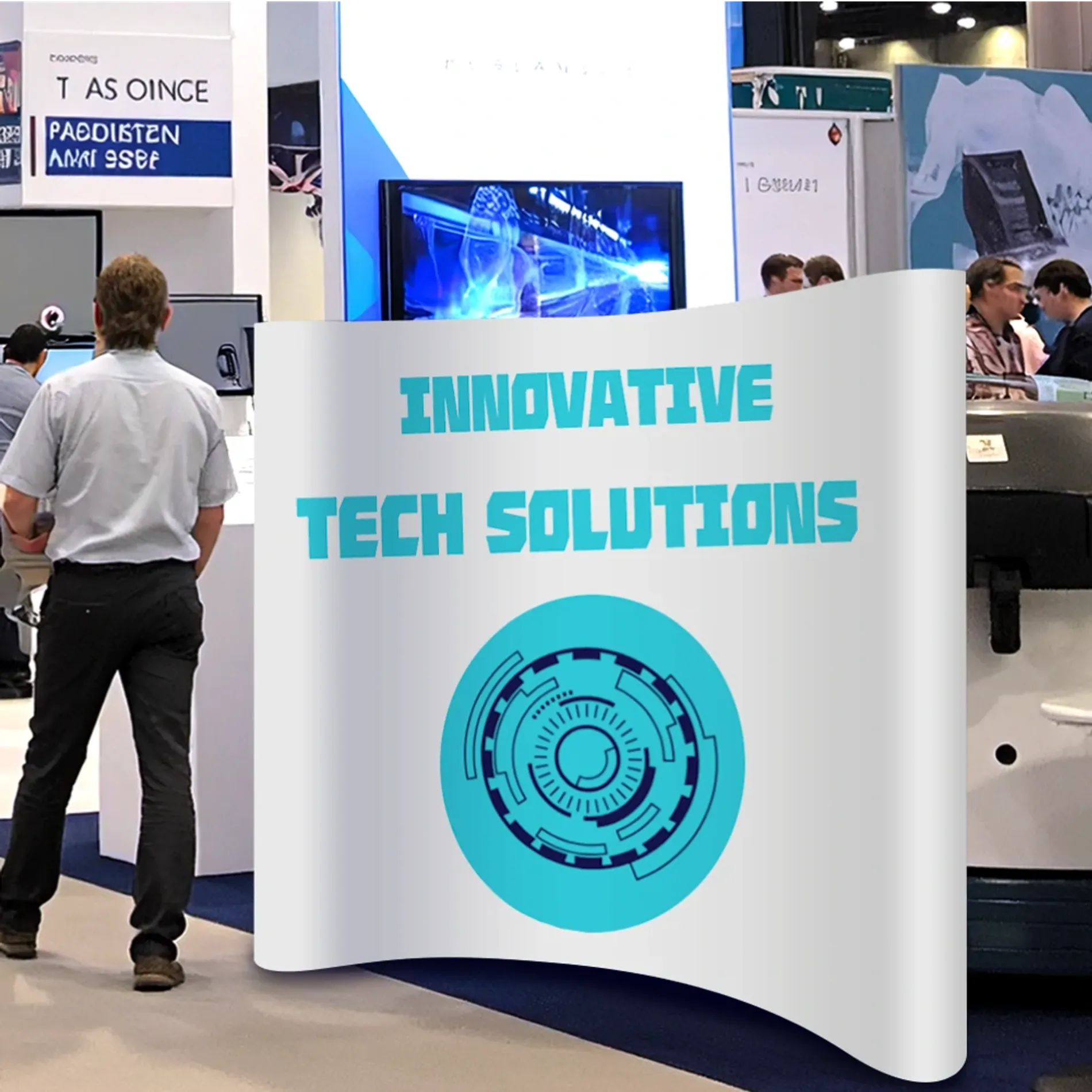 6FT Curved Tension Fabric Display Scenarios