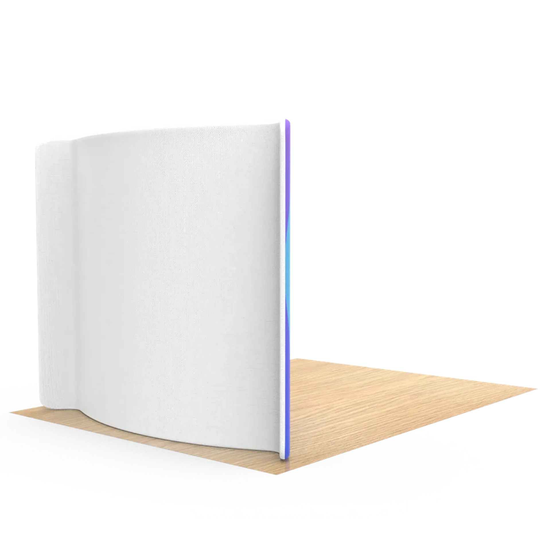 6FT Curved Tension Fabric Display White  Backside View