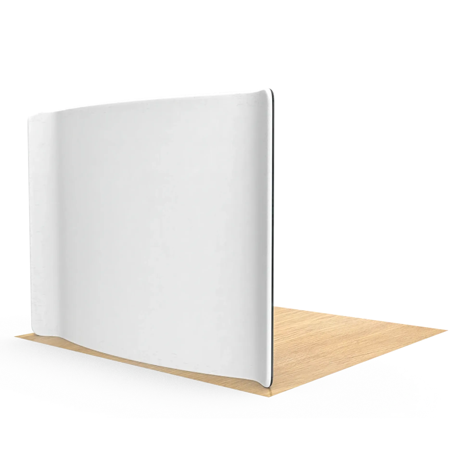 10FT Curved Tension Fabric Display White  Backside View