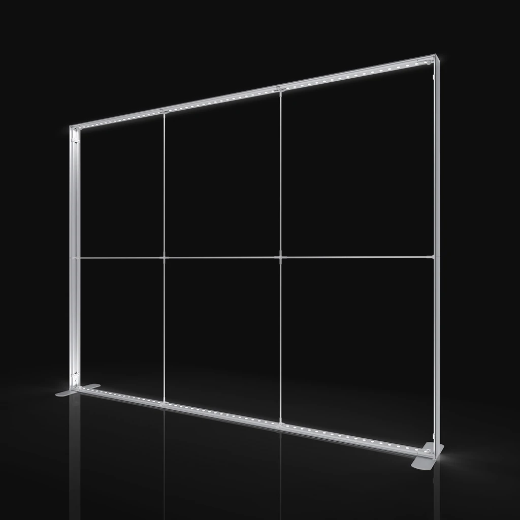 Top-view aluminum SEG frame, serving as the base structure for lightbox graphics.