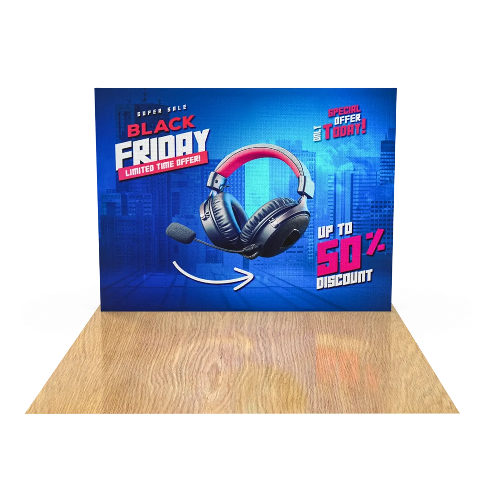 10FT Straight Pop Up Display front view