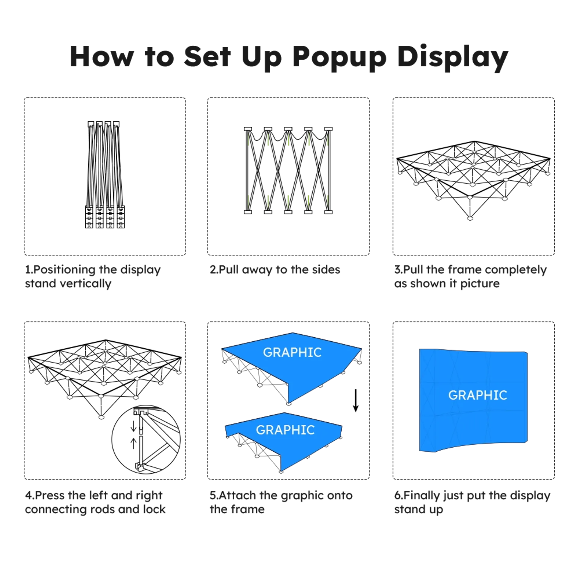 Straight pop up display setup guide