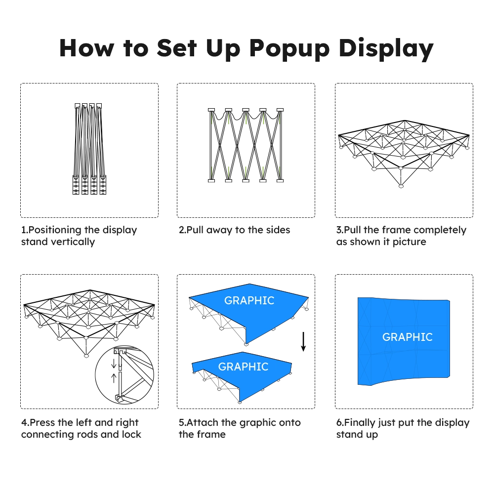Straight pop up display setup guide