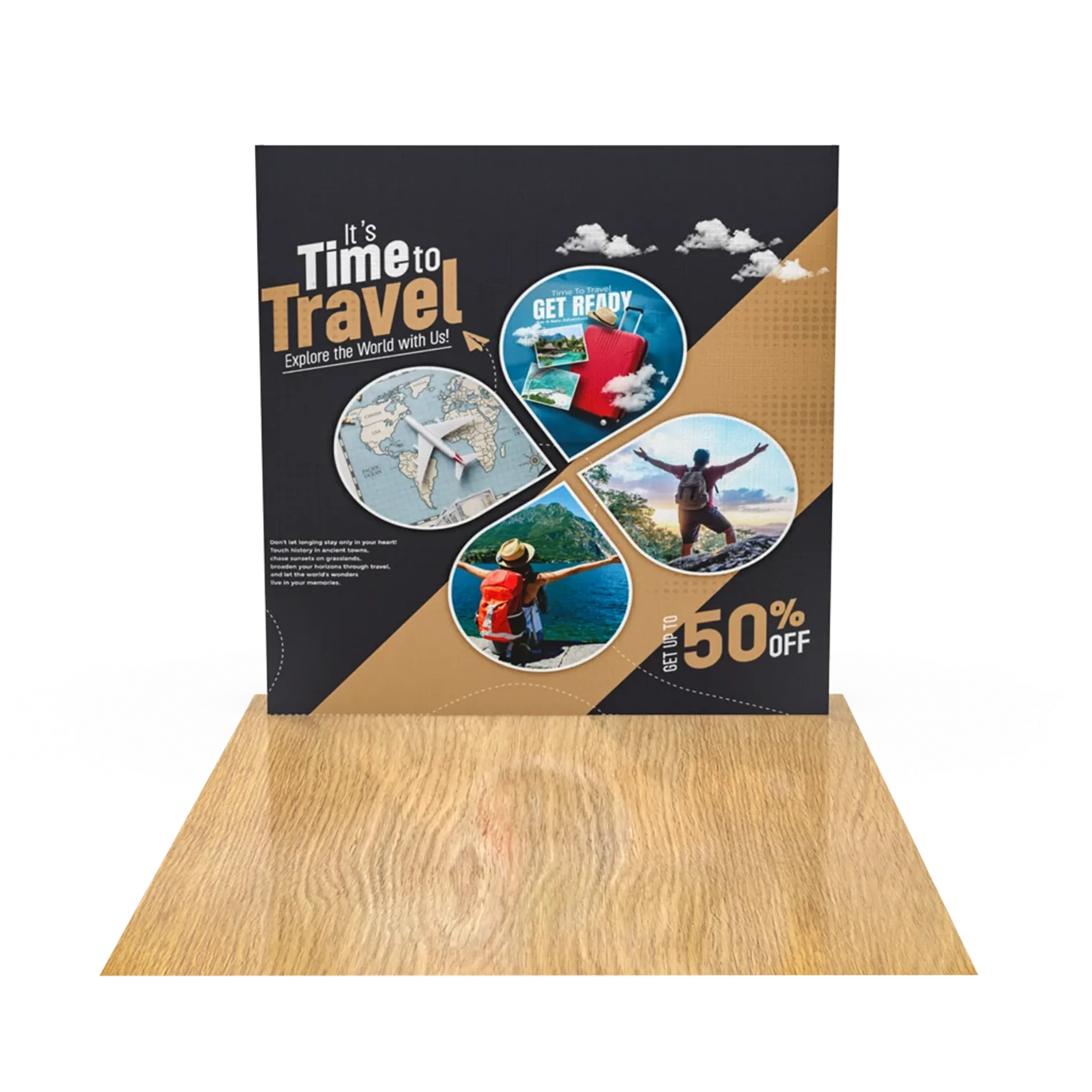 8FT Straight Pop Up Display front view