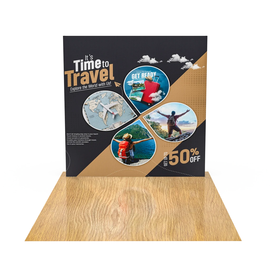 8FT Straight Pop Up Display front view