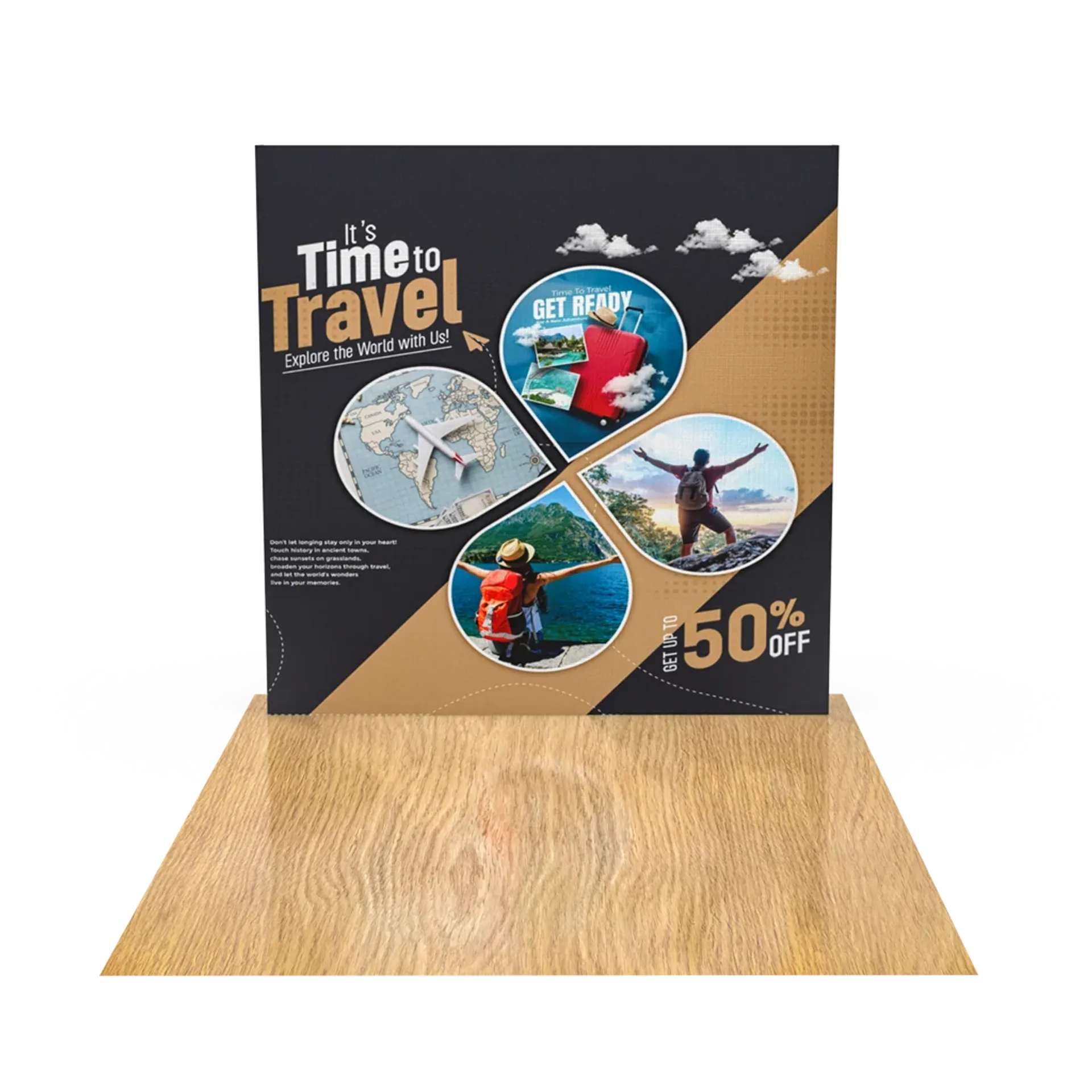 8FT Straight Pop Up Display front view