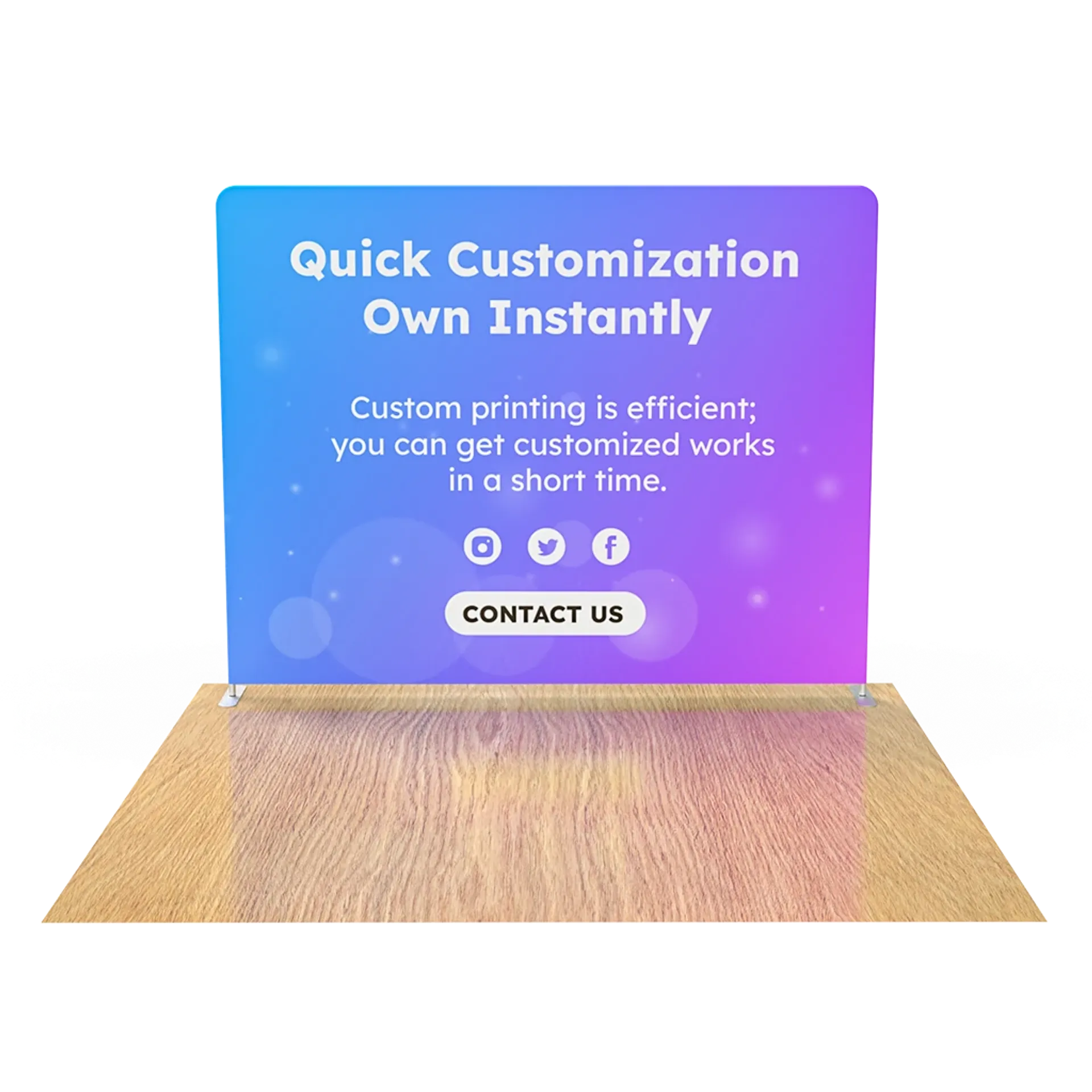10FT Straight Tension Fabric Display Front View