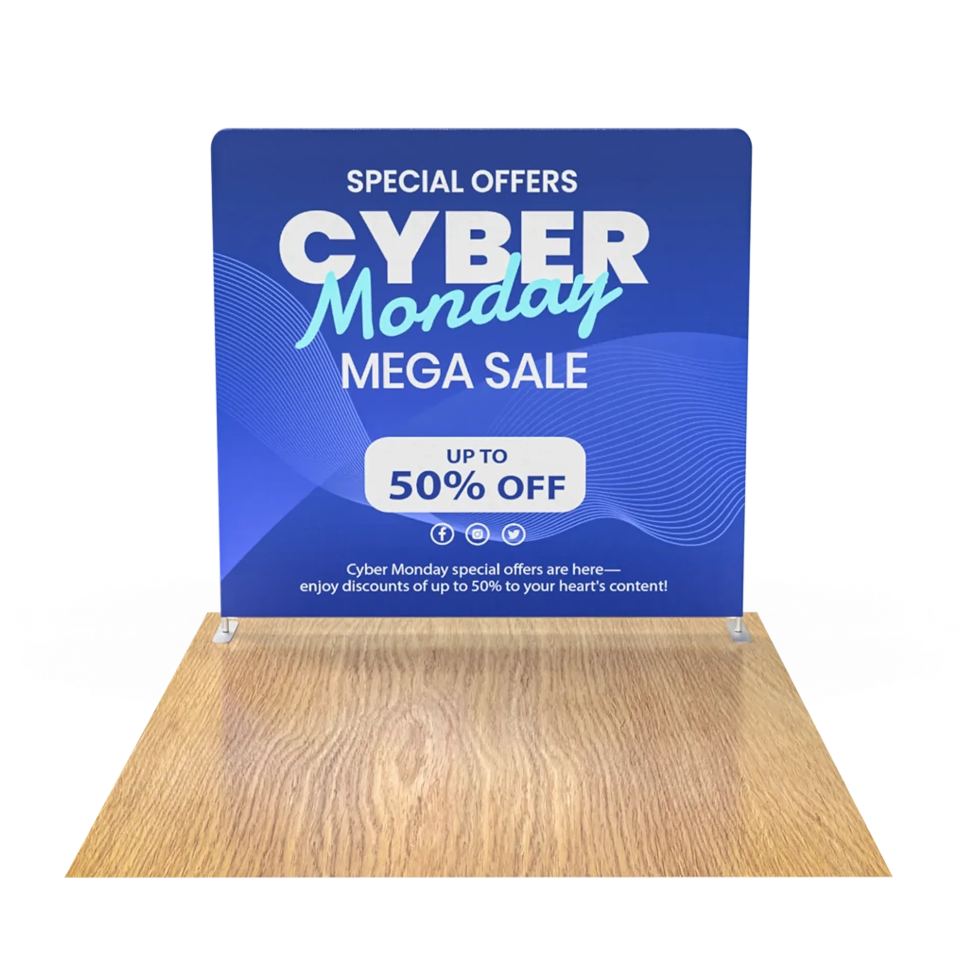 8FT Straight Tension Fabric Display Front View