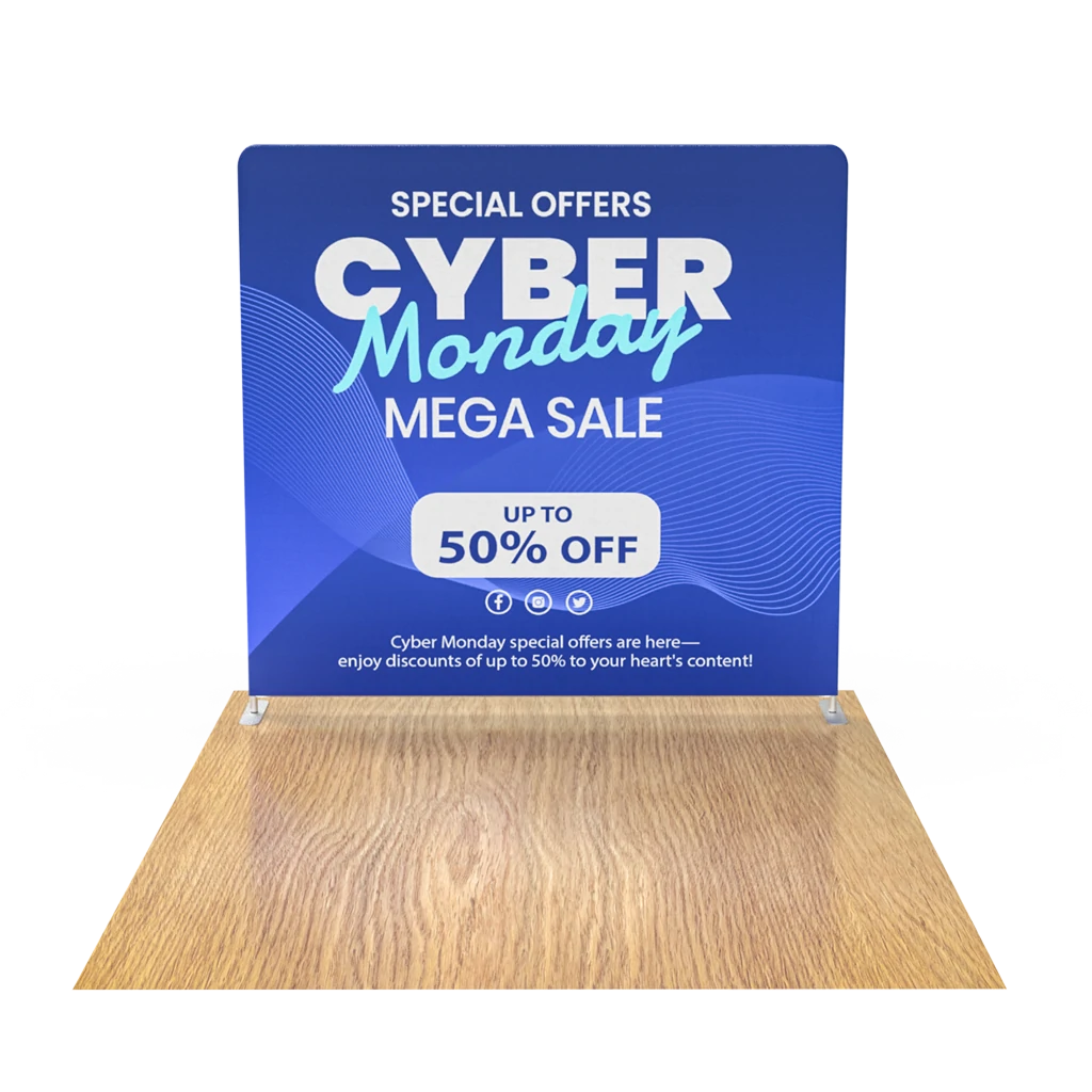 8FT Straight Tension Fabric Display Front View