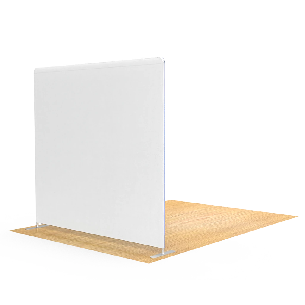 8FT Straight Tension Fabric Display White Backside View