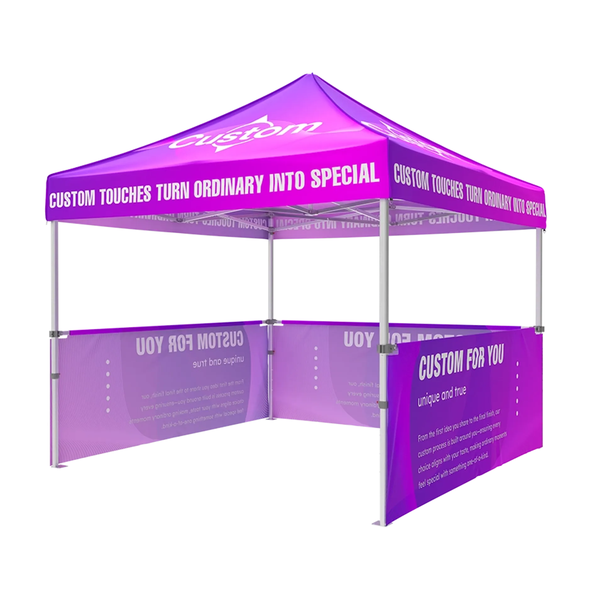 Custom Canopy Tent with Three Half Sidewall