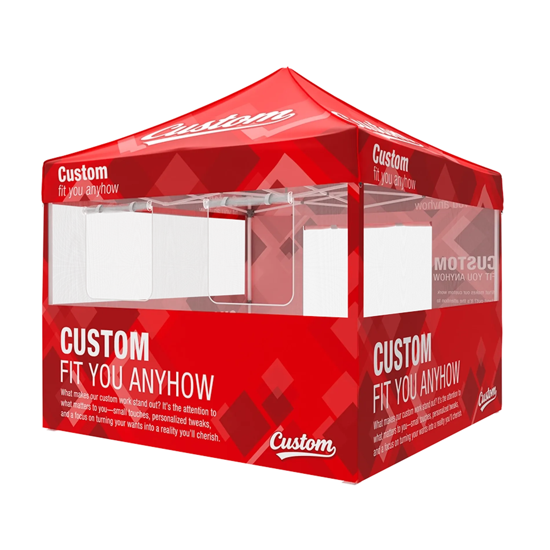 Custom Canopy Tent with Complex Rollup Sidewall