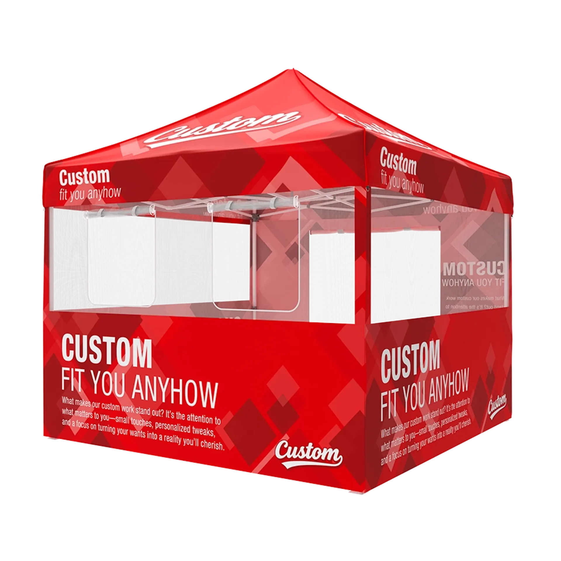 Custom Canopy Tent with Complex Rollup Sidewall