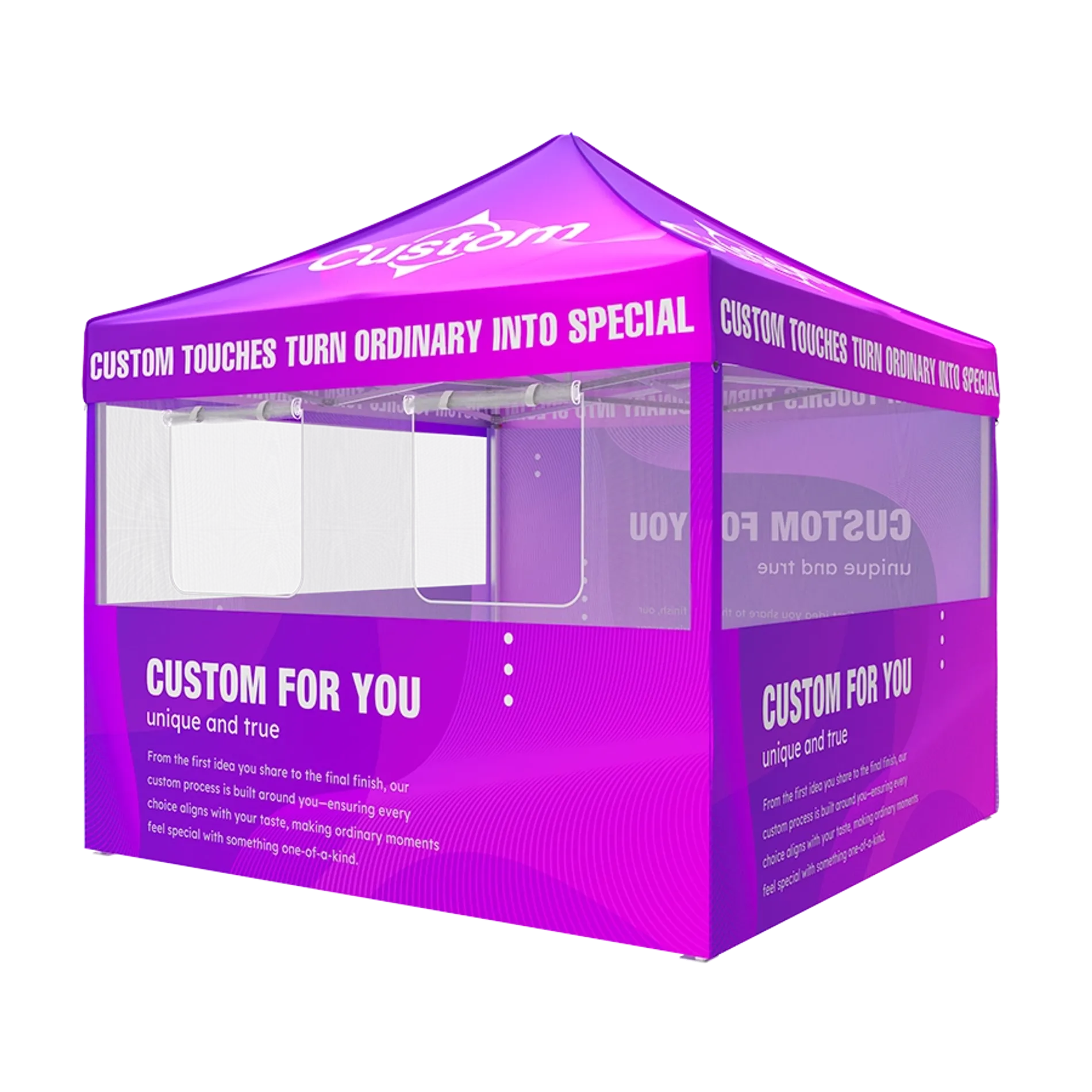 Custom Canopy Tent with Complex Mesh Sidewall