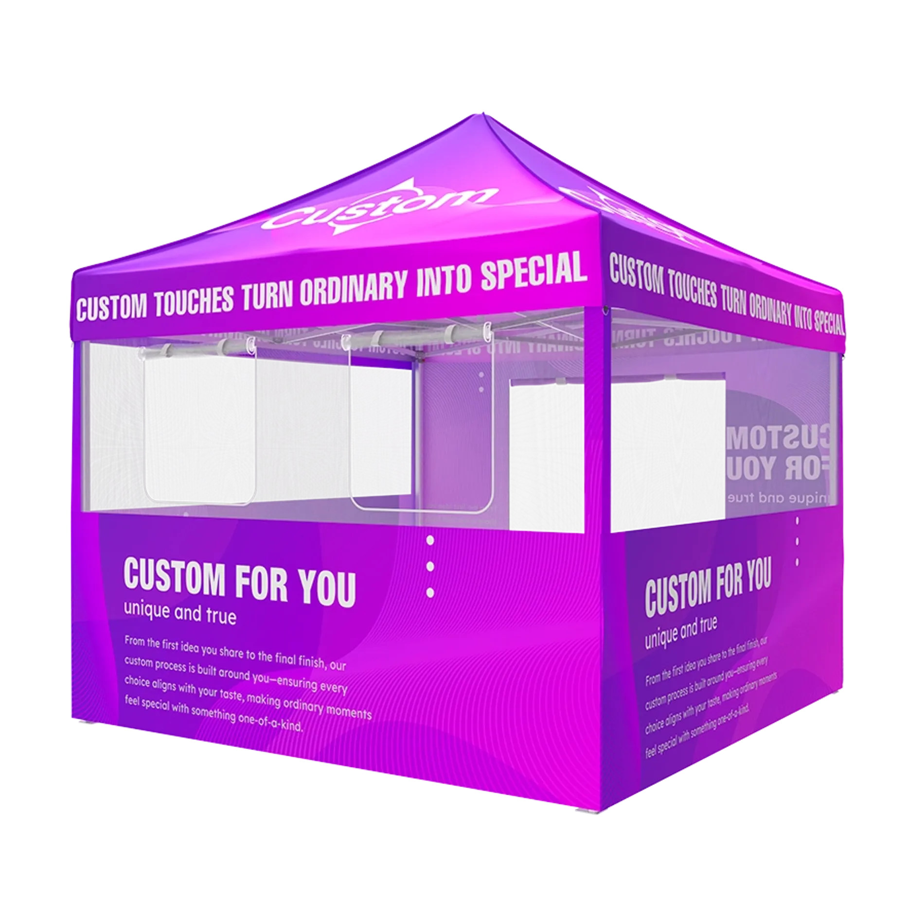 Custom Canopy Tent with Complex Rollup Sidewall