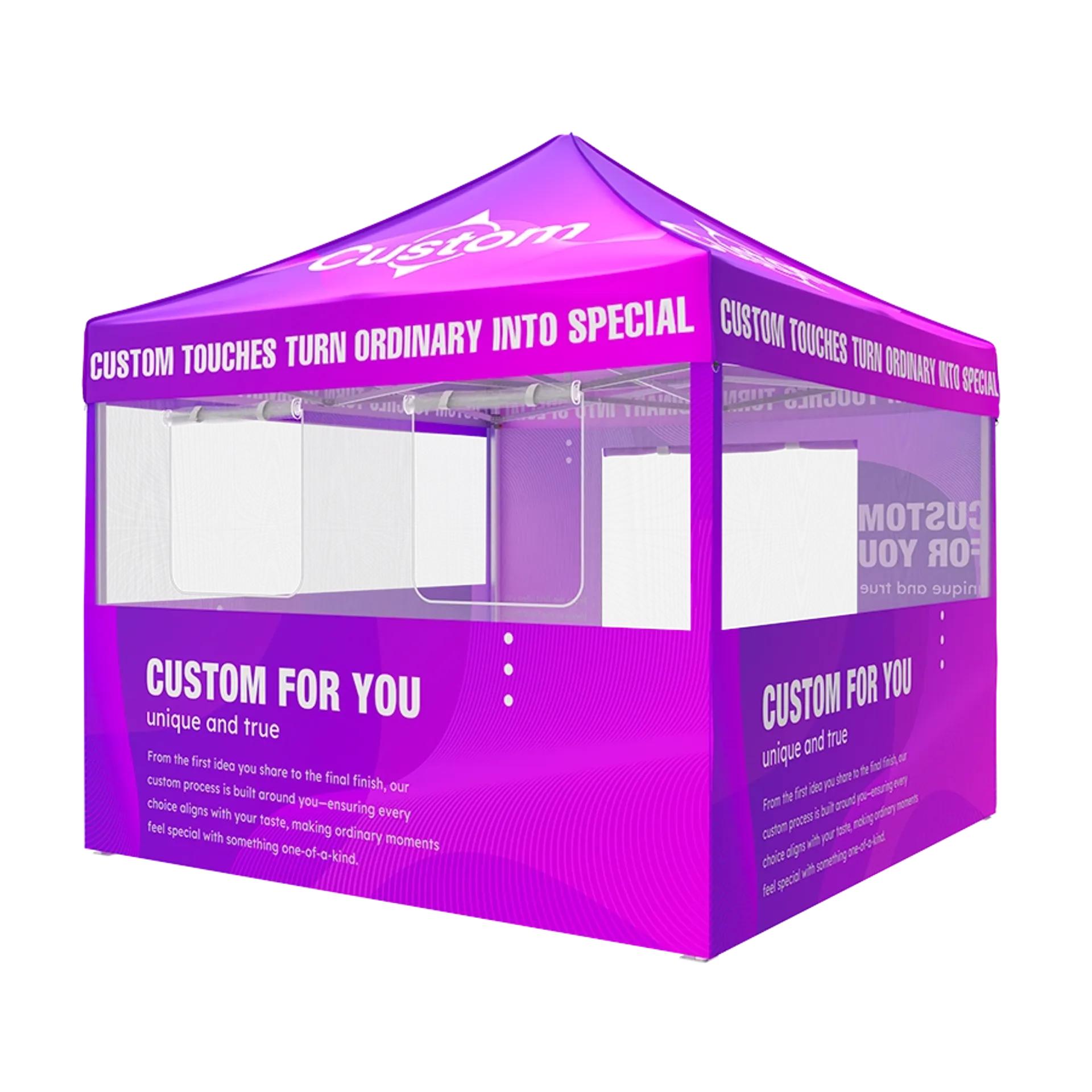 Custom Canopy Tent with Complex Rollup Sidewall